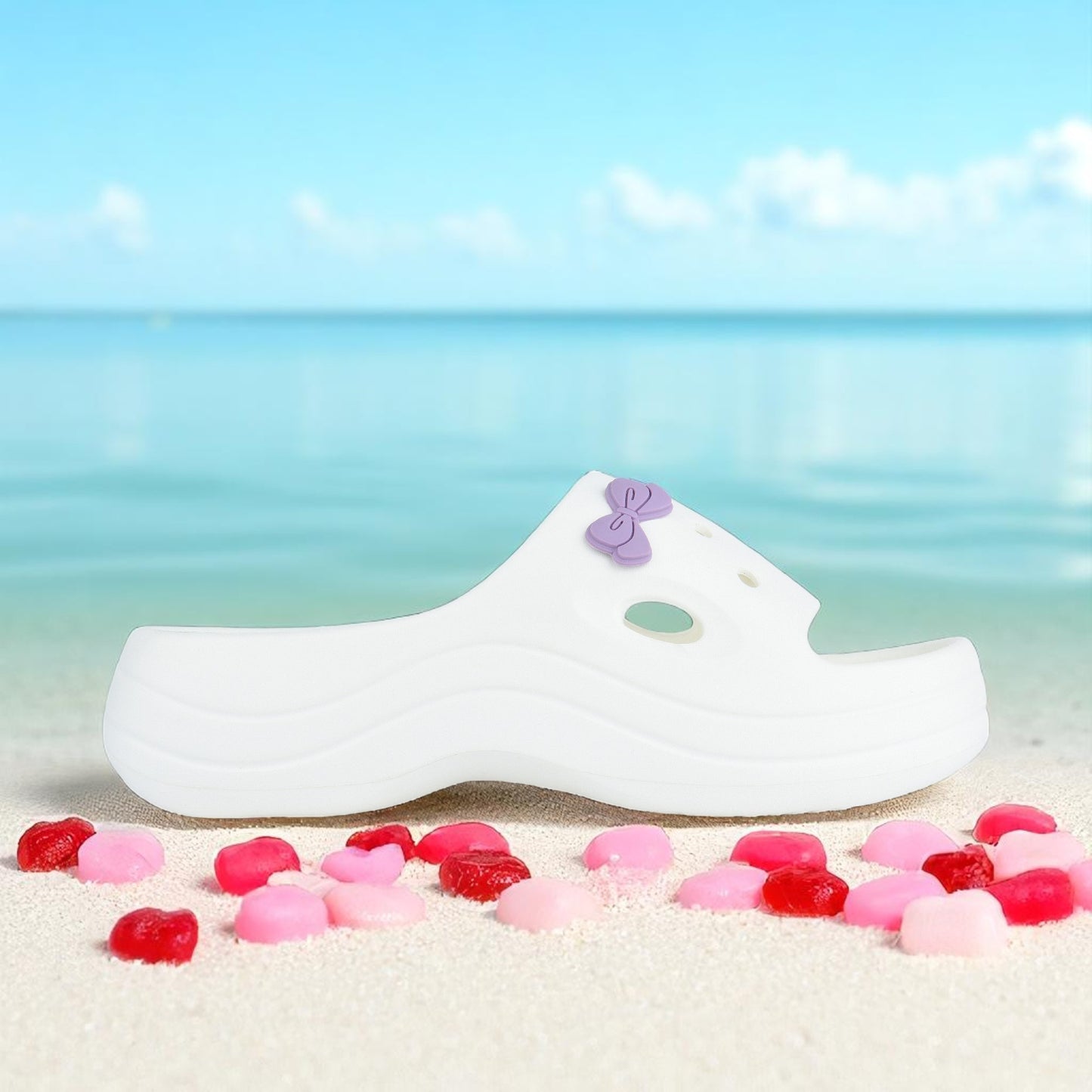 Hirolas Women Flatform EVA Sliders – Cushioned, Stylish & Water-Friendly Flip_Flops HROWSL05WHT