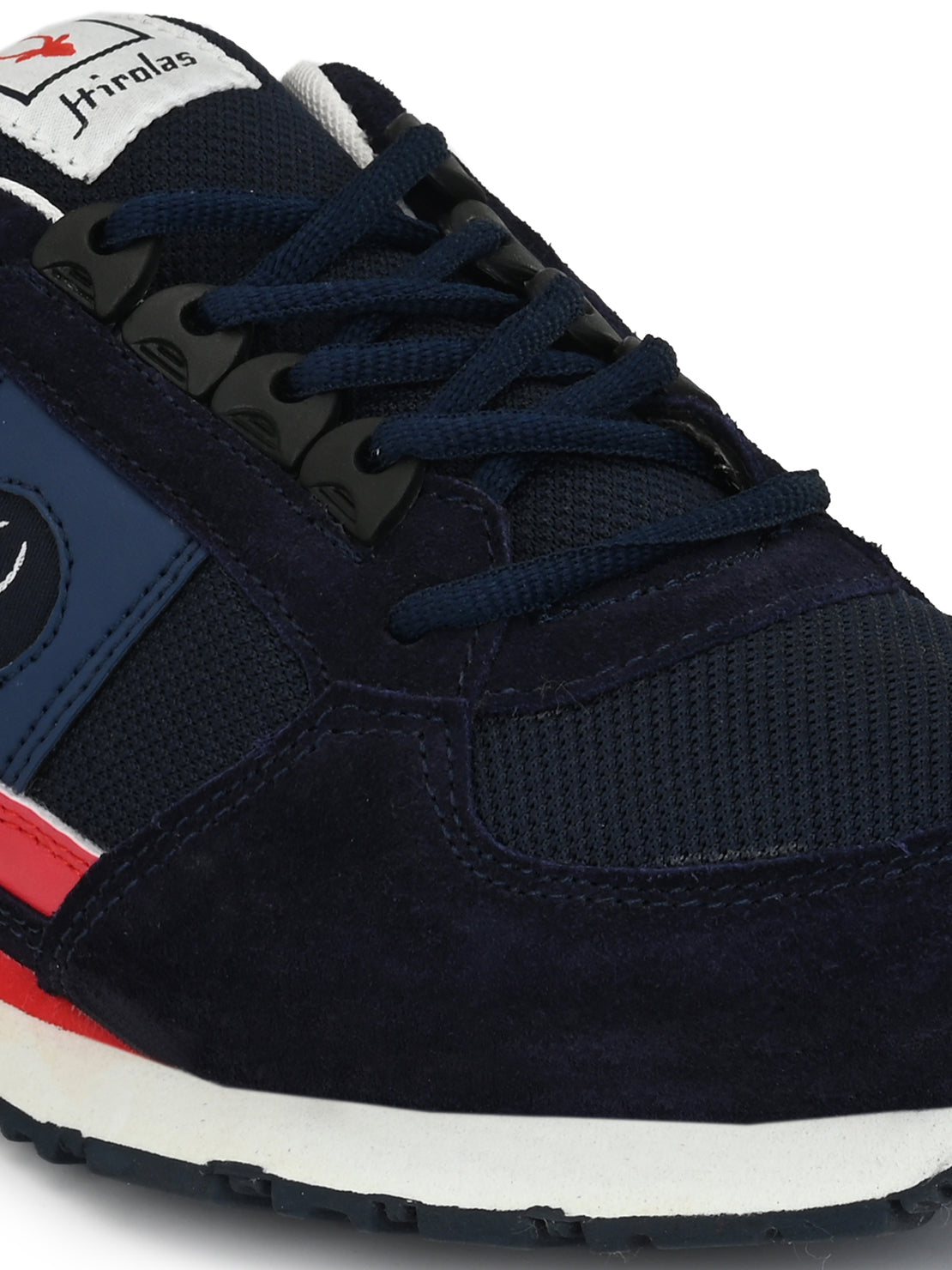 Hirolas® Men's Blue/Red Multisports Suede Leather Lace Up Sneaker Sport Shoes (HRL1968BLR)