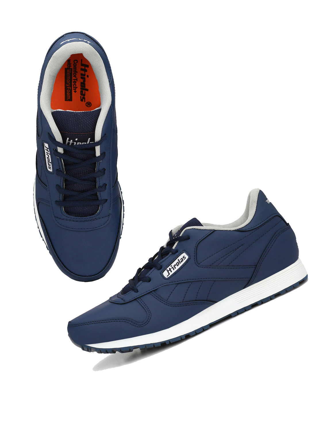 Hirolas® Men's Multisports Shock Absorbing Walking Running Fitness Athletic Training Gym Blue Lace Up Sneaker Sport Shoes (HRL2001B)