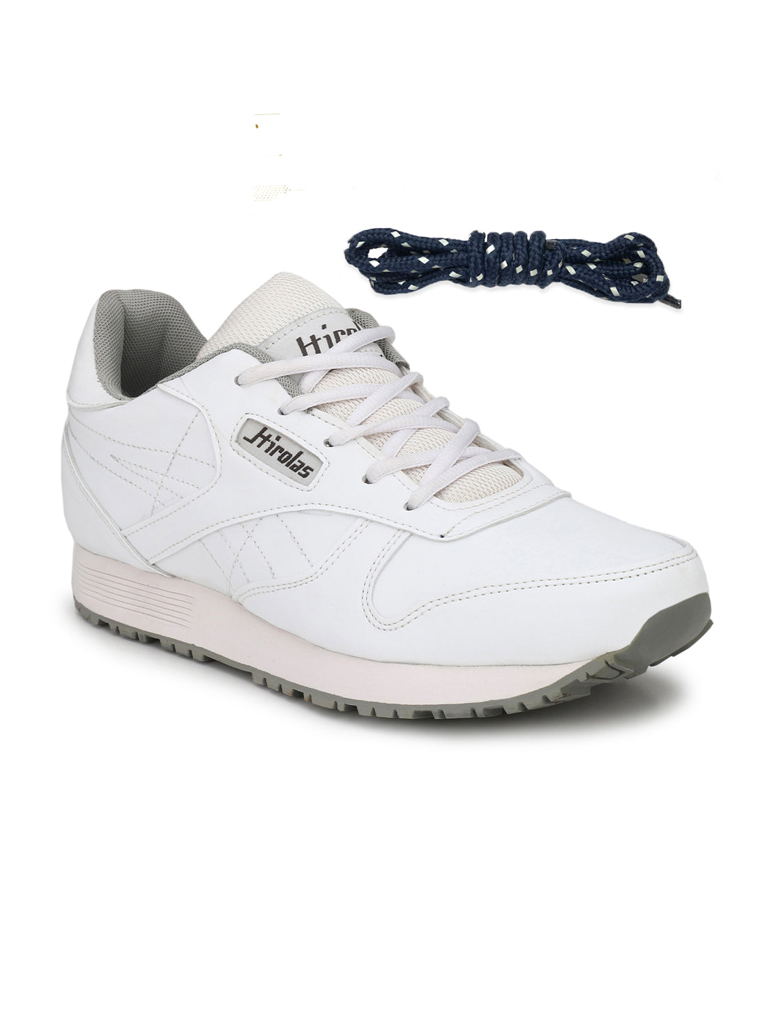 Hirolas® Men's Multisports Shock Absorbing Walking Running Fitness Athletic Training Gym White Lace Up Sneaker Sport Shoes (HRL2001W)