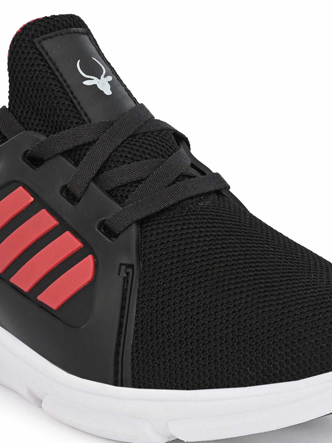 Hirolas® Men's Black/Red Mesh Running/Walking/Gym Lace Up Sneaker Sport Shoes (HRL2003BLR)