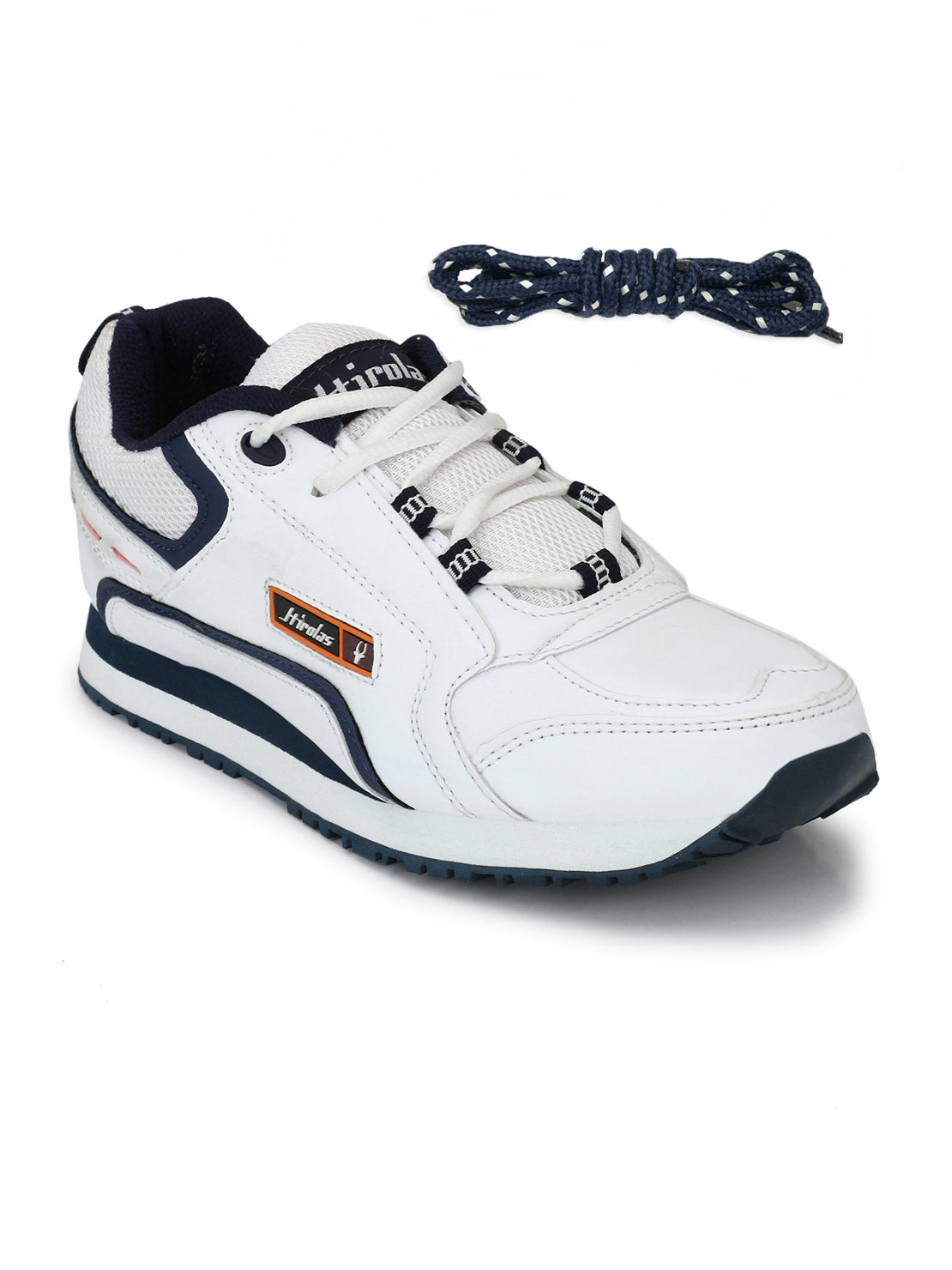Hirolas® Men's Multisports Shock Absorbing Walking Running Fitness Athletic Training Gym White Lace Up Sneaker Sport Shoes (HRL2041W)