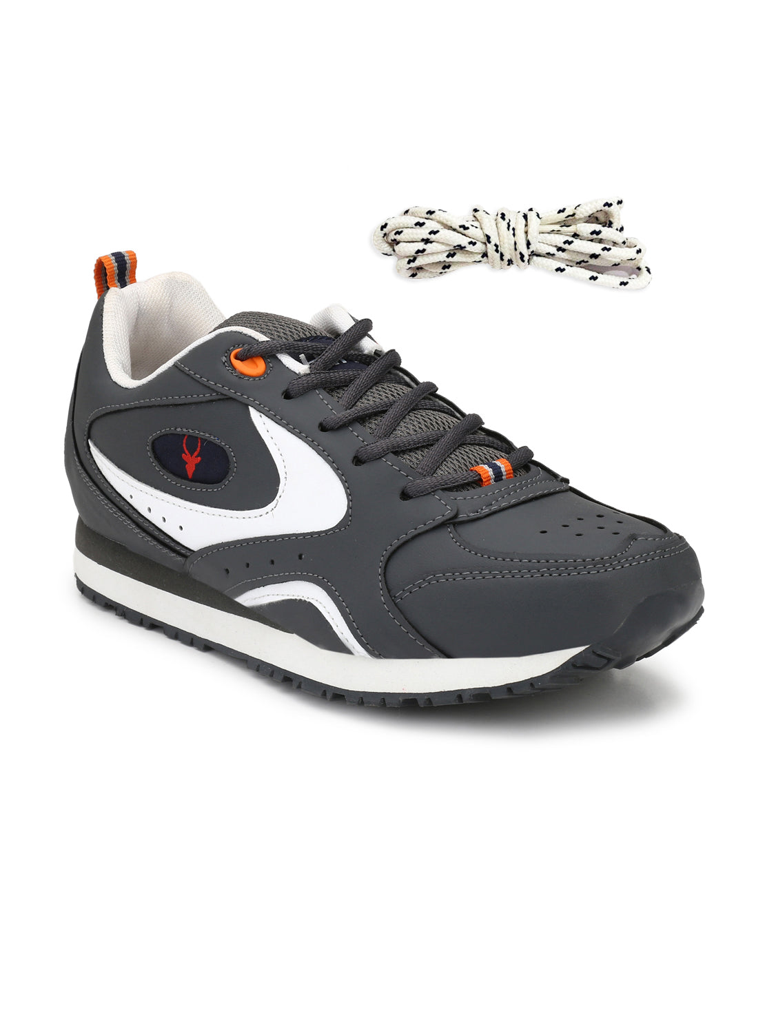 Hirolas® Men's Multisports Shock Absorbing Walking Running Fitness Athletic Training Gym Grey Lace Up Sneaker Sport Shoes (HRL2052G)