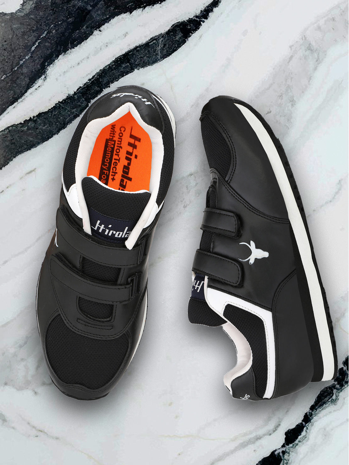 Hirolas® Men's Multisports Shock Absorbing Walking Running Fitness Athletic Training Gym Black Slip On Sneaker Sport Shoes (HRL2061BLK)