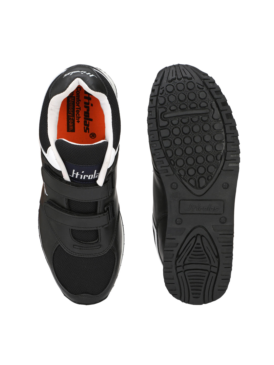 Hirolas® Men's Multisports Shock Absorbing Walking Running Fitness Athletic Training Gym Black Slip On Sneaker Sport Shoes (HRL2061BLK)