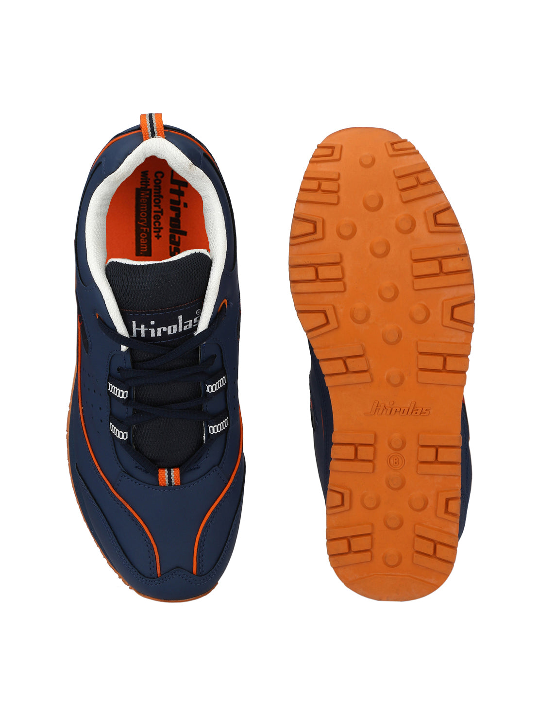 Hirolas Men's Multisports Shock Absorbing Walking Running Fitness Athletic Training Gym Blue Lace Up Sneaker Sport Shoes (HRL2087B)