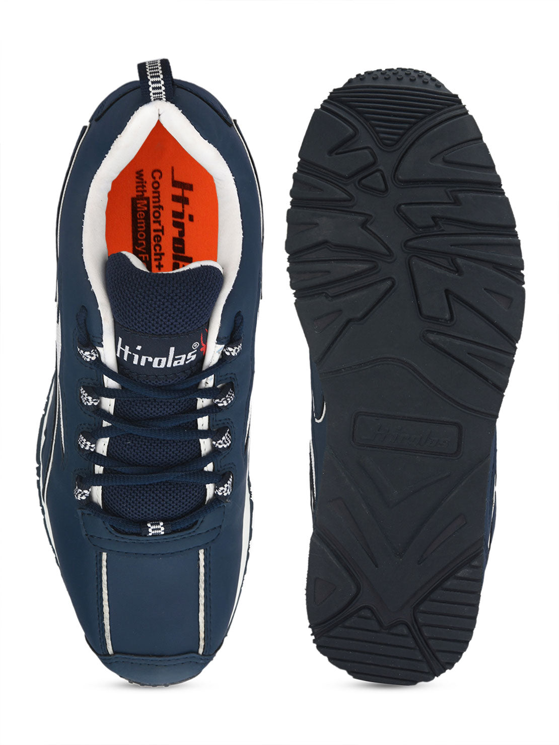 Hirolas® Men's Multisports Shock Absorbing Walking Running Fitness Athletic Training Gym Blue Lace Up Sneaker Sport Shoes (HRL2089BLU)