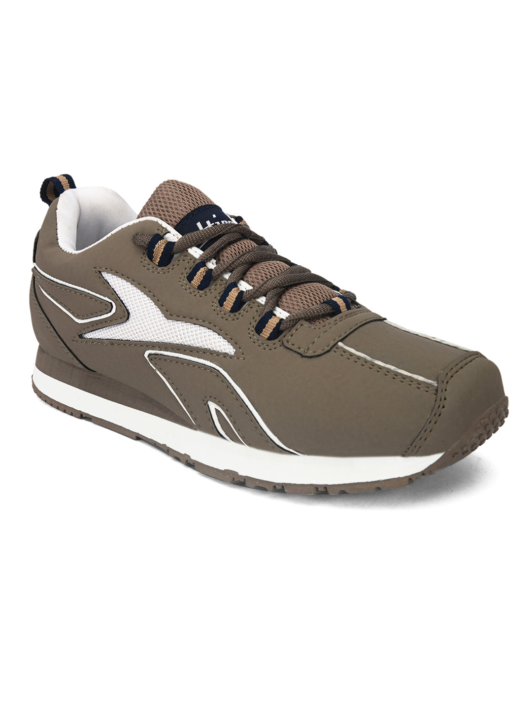 Hirolas® Men's Multisports Shock Absorbing Walking Running Fitness Athletic Training Gym Chickoo Lace Up Sneaker Sport Shoes (HRL2089CHK)