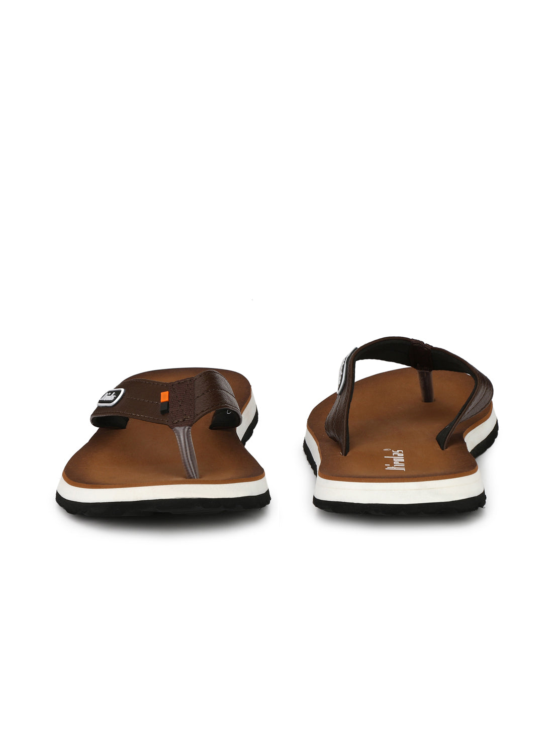 Hirolas® Men's Brown Fabrication Flip-Flops (HROFF03BRN)