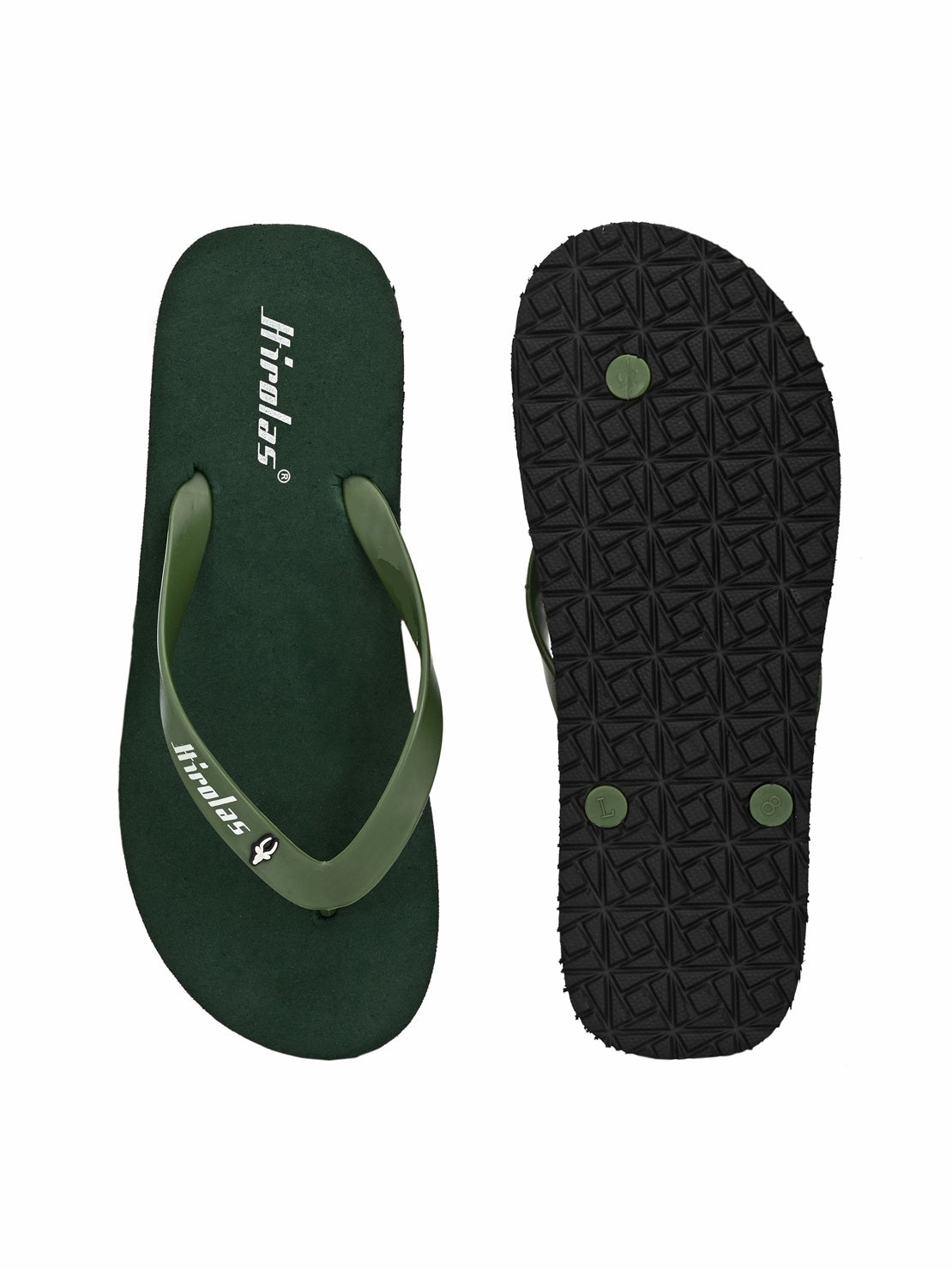 Hirolas® Men's Solid Green EVA Thong Flip-Flops (HROFF08GRN)