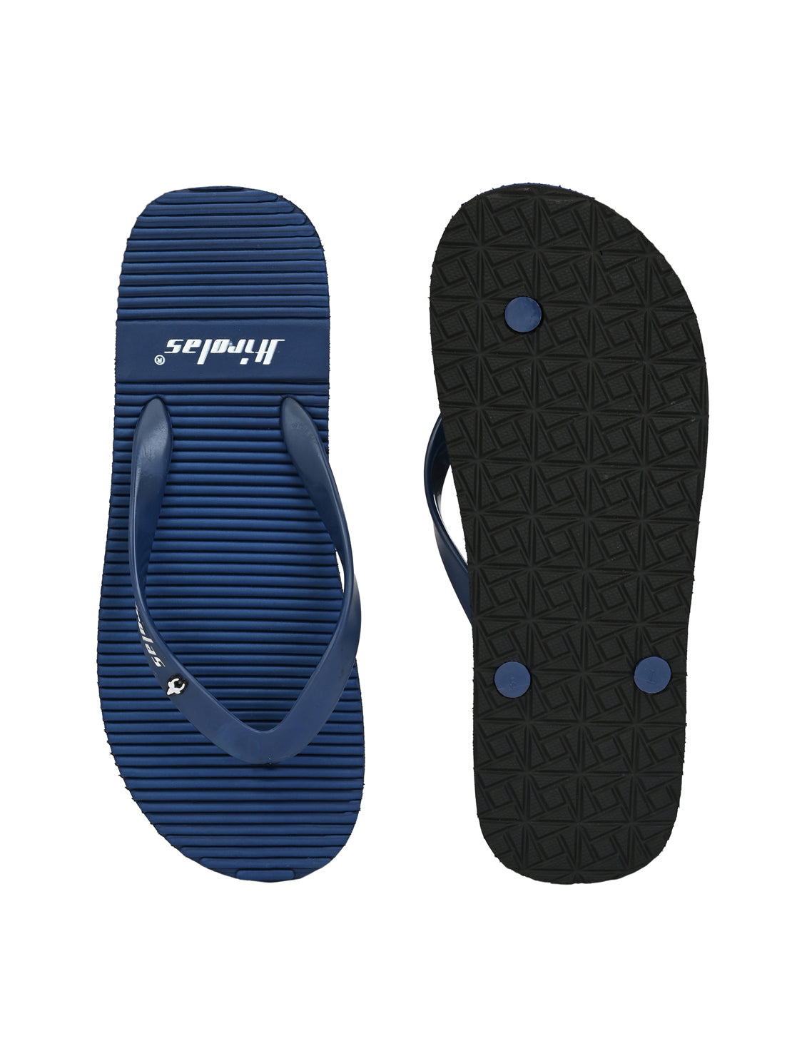 Hirolas® Men's Blue Embossed Thong Flip-Flops (HROFF09BLU)