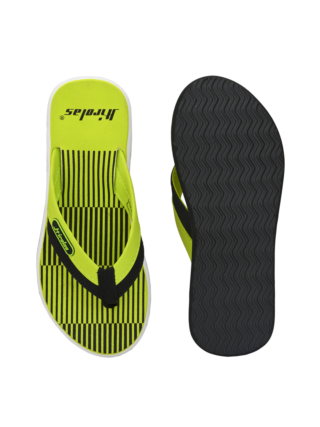 Hirolas® Men's Green Fabrication Combortable Flip-Flops (HROFF12GRN)