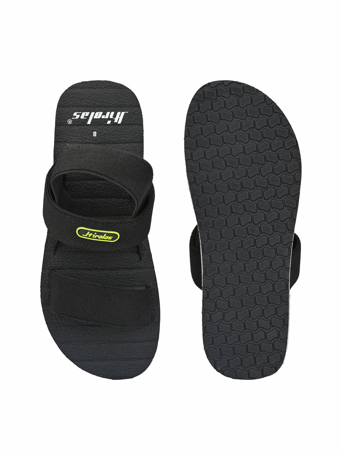 Hirolas® Men's Trendy Ealsticated Black Comfortable Sandal (HROFF14BLK)