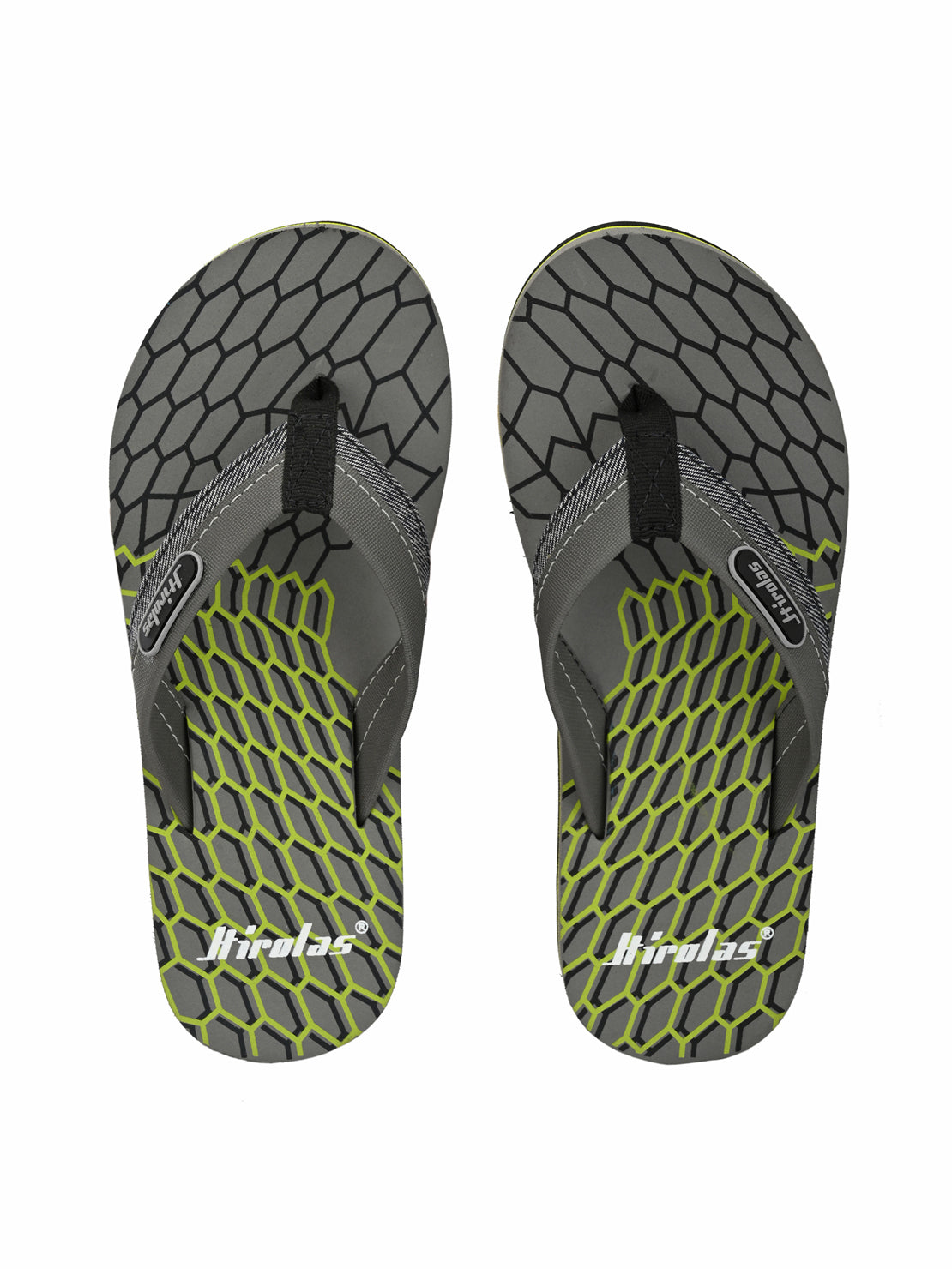 Hirolas® Men's Grey Fabrication Flip-Flops (HROFF16GRY)