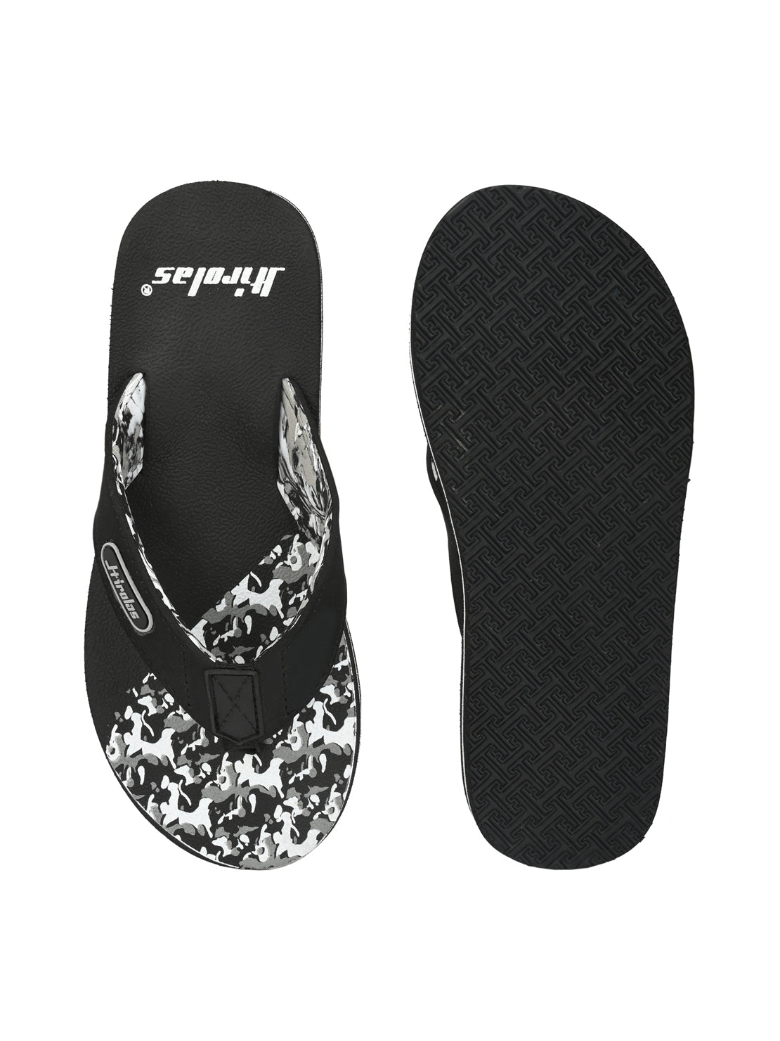 Hirolas® Men's Black Fabrication Flip-Flops (HROFF17BLK)