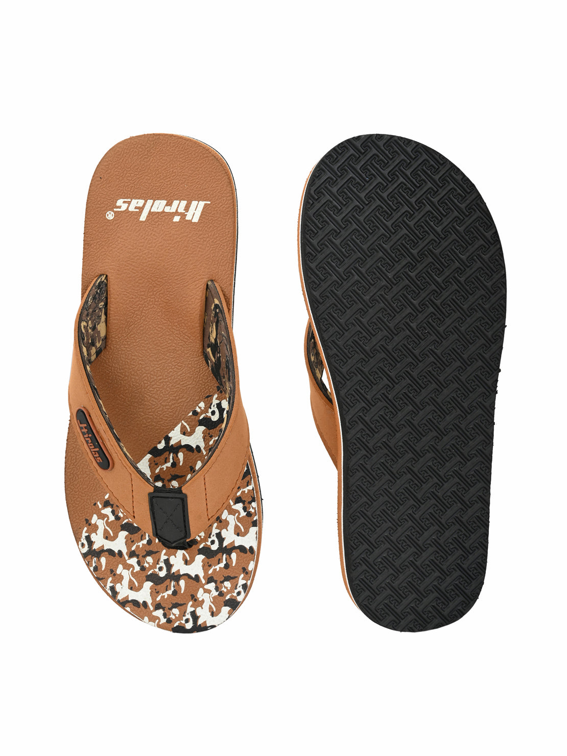 Hirolas® Men's Tan Fabrication Flip-Flops (HROFF17TAN)