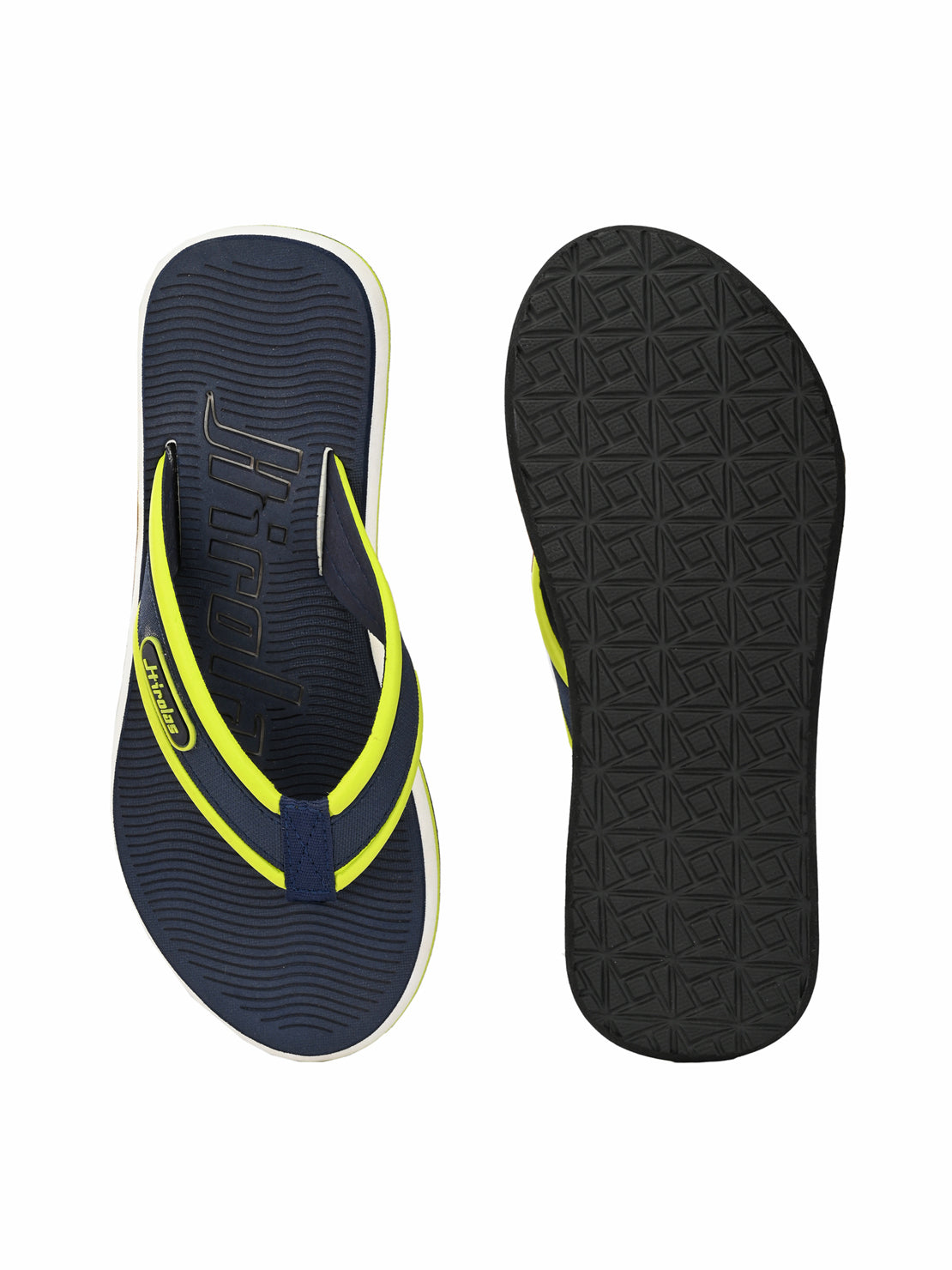 Hirolas® Men's Blue Fabrication Embossed Flip-Flops (HROFF18BLU)