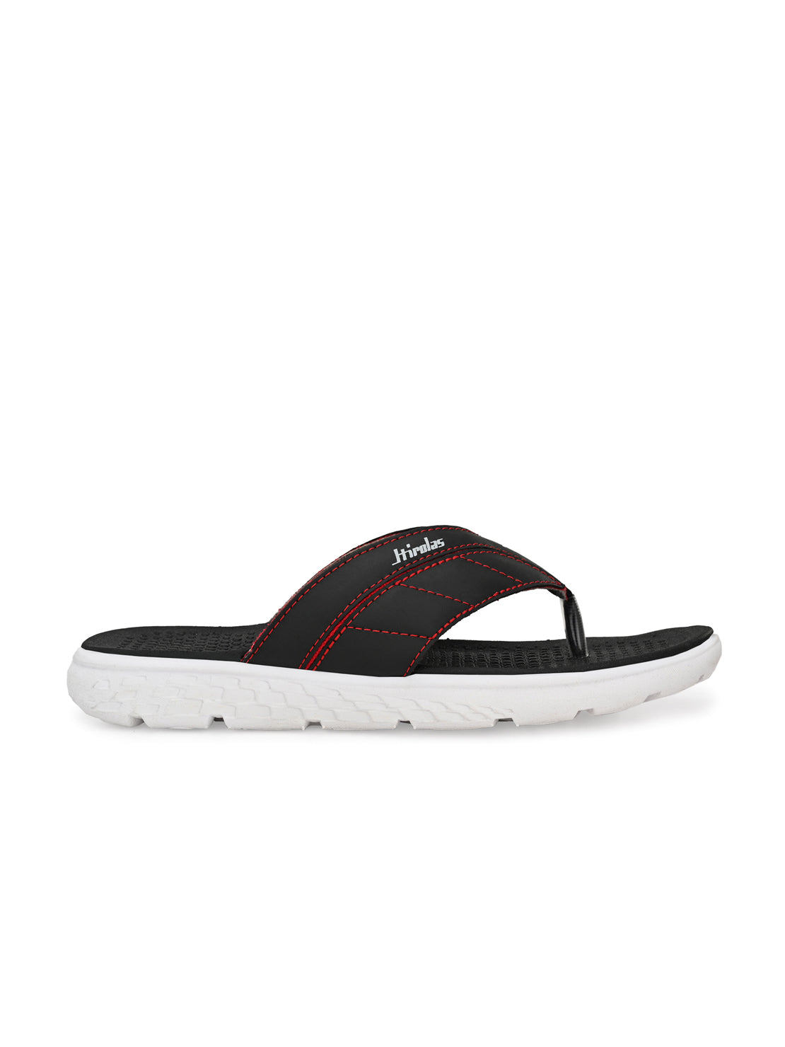 Hirolas® Men's Black/Red CLOUDWALK | Comfortable | Ultra-Soft | Light-Weight | Shock Absorbent | Bounce Back Technology | Water-Resistant Slippers (HROFF24BLR)