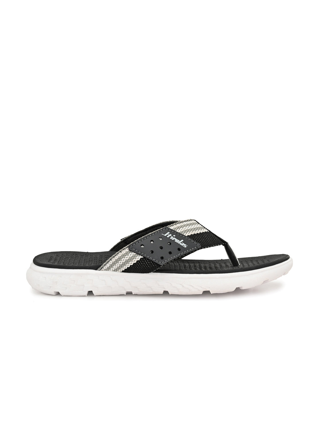Hirolas® Men's Black/Grey CLOUDWALK | Comfortable | Ultra-Soft | Light-Weight | Shock Absorbent | Bounce Back Technology | Water-Resistant Slippers (HROFF25BLG)