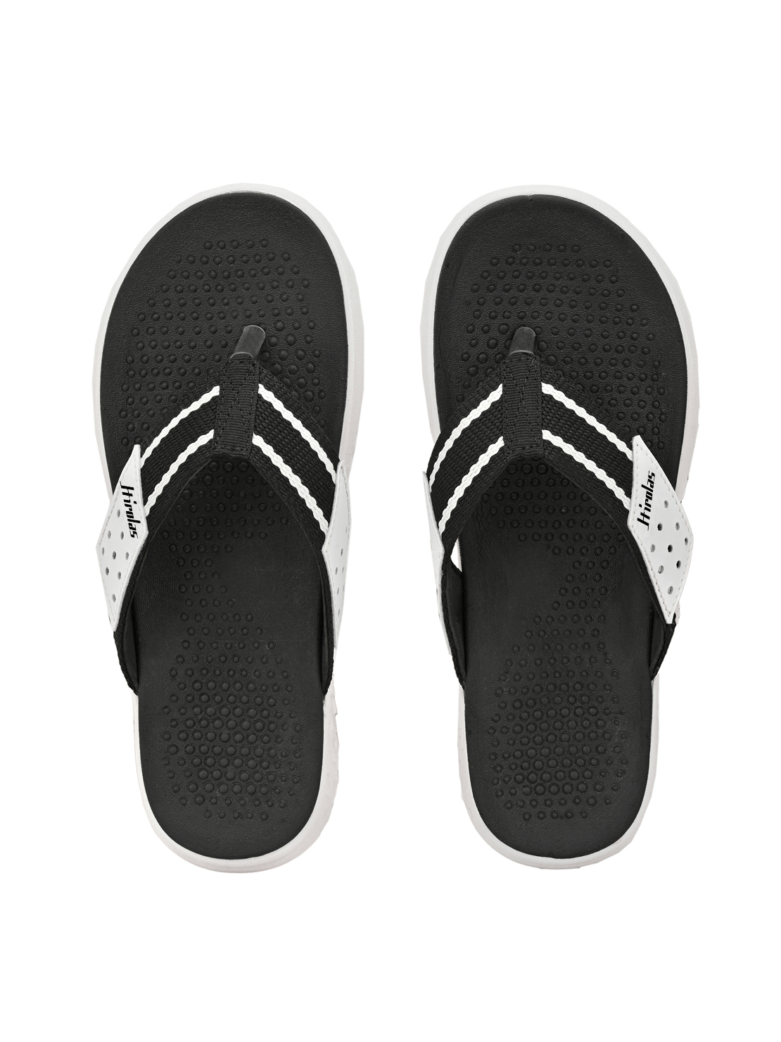 Hirolas® Men's Black/White CLOUDWALK | Comfortable | Ultra-Soft | Light-Weight | Shock Absorbent | Bounce Back Technology | Water-Resistant Slippers (HROFF25BLW)