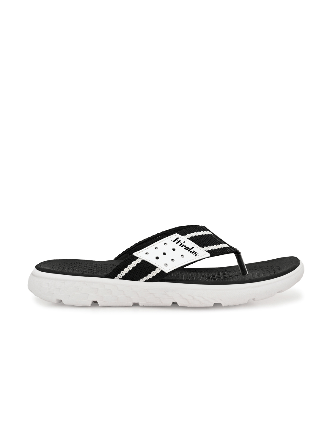 Hirolas® Men's Black/White CLOUDWALK | Comfortable | Ultra-Soft | Light-Weight | Shock Absorbent | Bounce Back Technology | Water-Resistant Slippers (HROFF25BLW)
