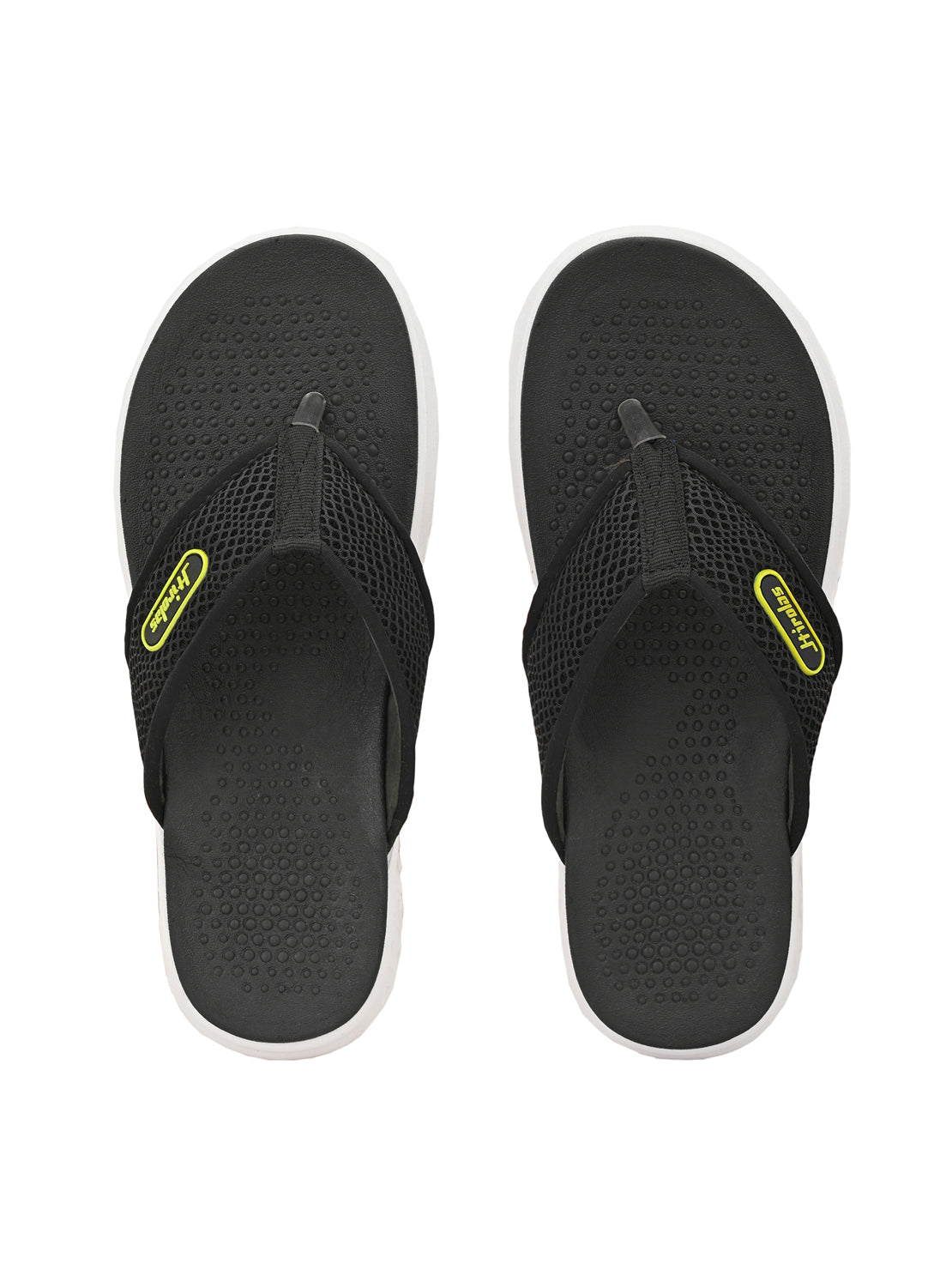 Hirolas® Men's Black CLOUDWALK | Comfortable | Ultra-Soft | Light-Weight | Shock Absorbent | Bounce Back Technology | Water-Resistant Slippers (HROFF26BLK)