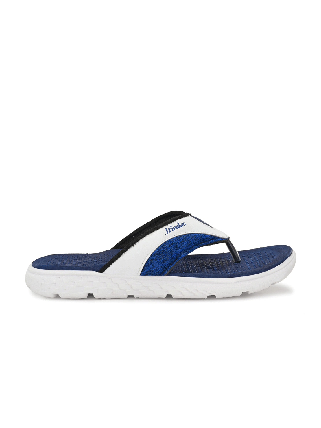 Hirolas® Men's White/Blue CLOUDWALK | Comfortable | Ultra-Soft | Light-Weight | Shock Absorbent | Bounce Back Technology | Water-Resistant Slippers (HROFF27WTB)