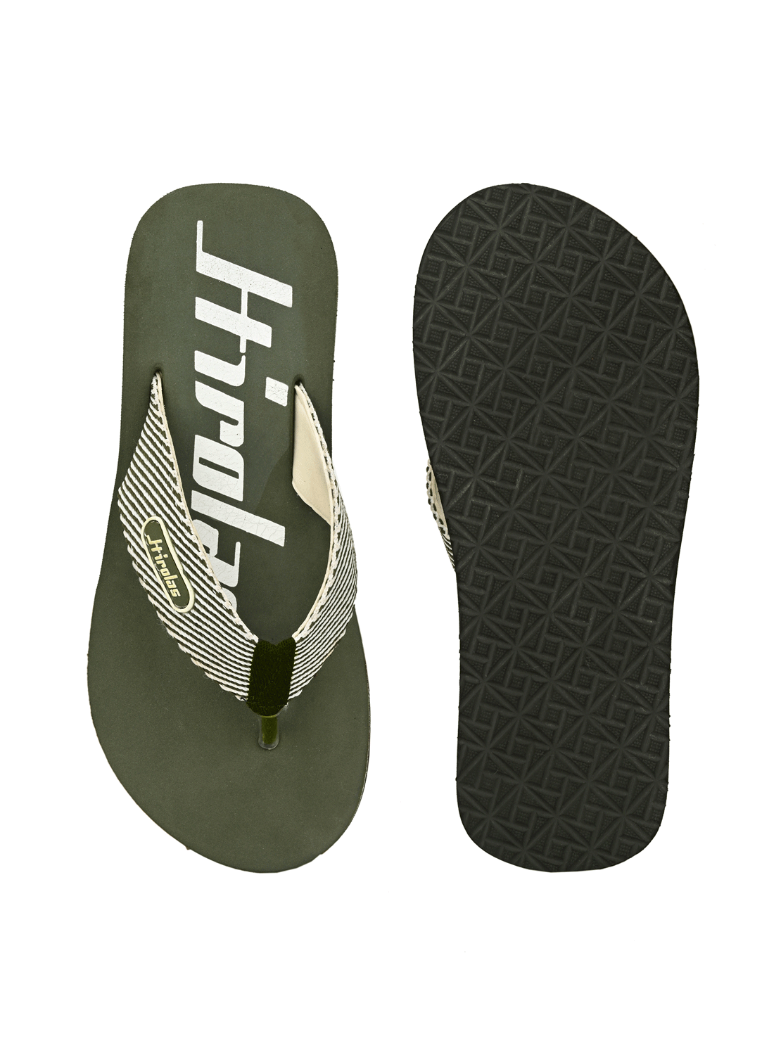 Hirolas® Men's Olive Fabrication EVA Flip-Flops (HROFF28OLV)