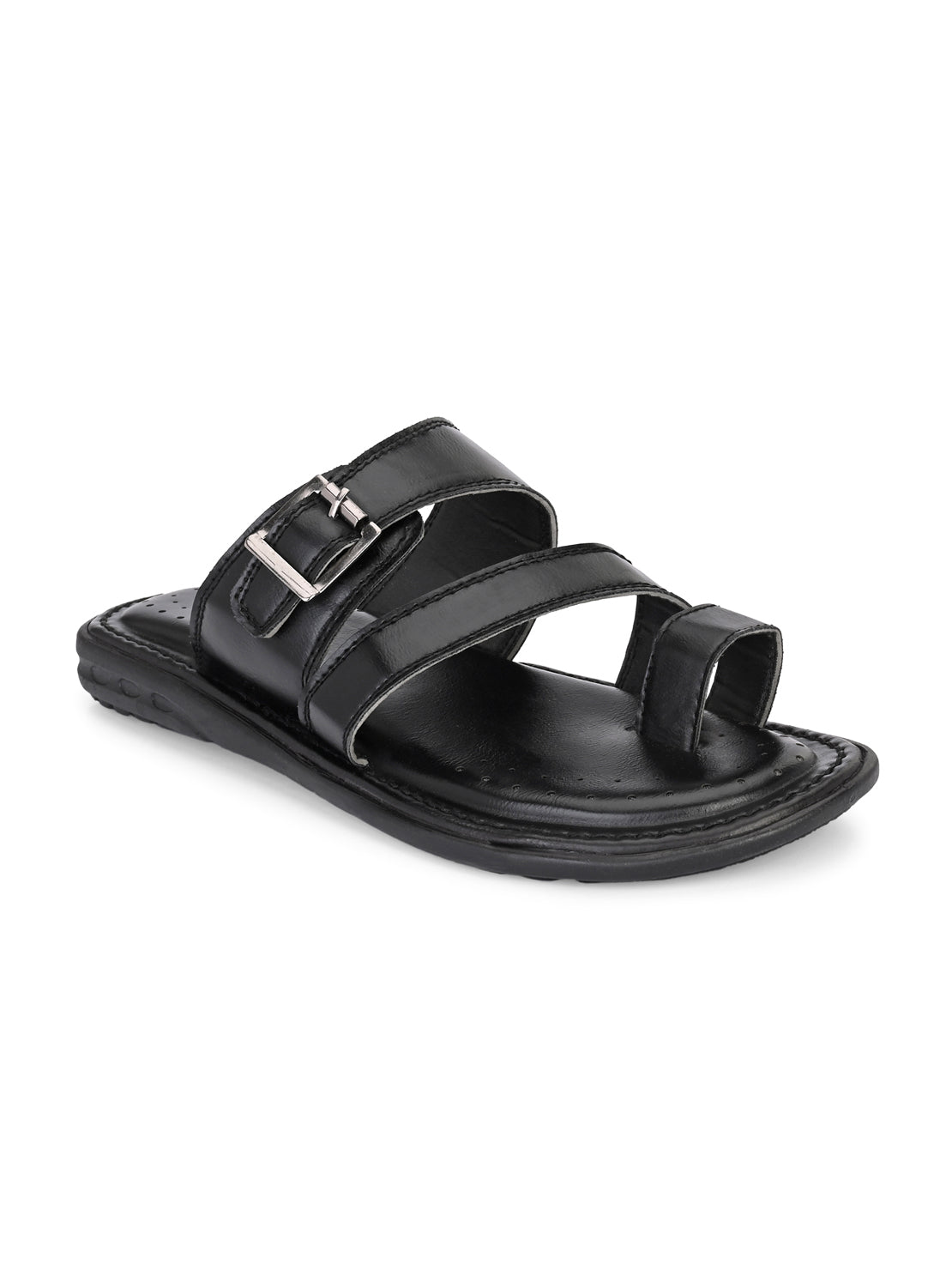 Hirolas® Men's Black Comfortable Office Slippers (HROMSL09BLK)