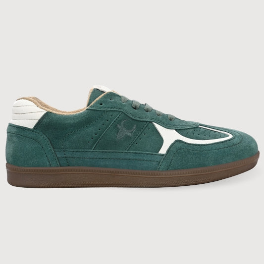 Hirolas Unisex PhoeniXX v1.0 Handmade Suede Leather Sneaker Shoes for Men's & women | Retro Court Sneaker | Lifestyle Casual Comfort Shoes | Forest Green