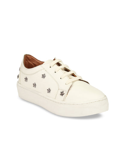 Aady Austin Women White Star studded Lace-Up Sneaker_Shoes (AUS195003)
