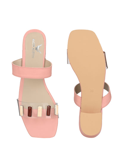 Aady Austin Women Pink Open Toe Block Heels (AUSF19005)