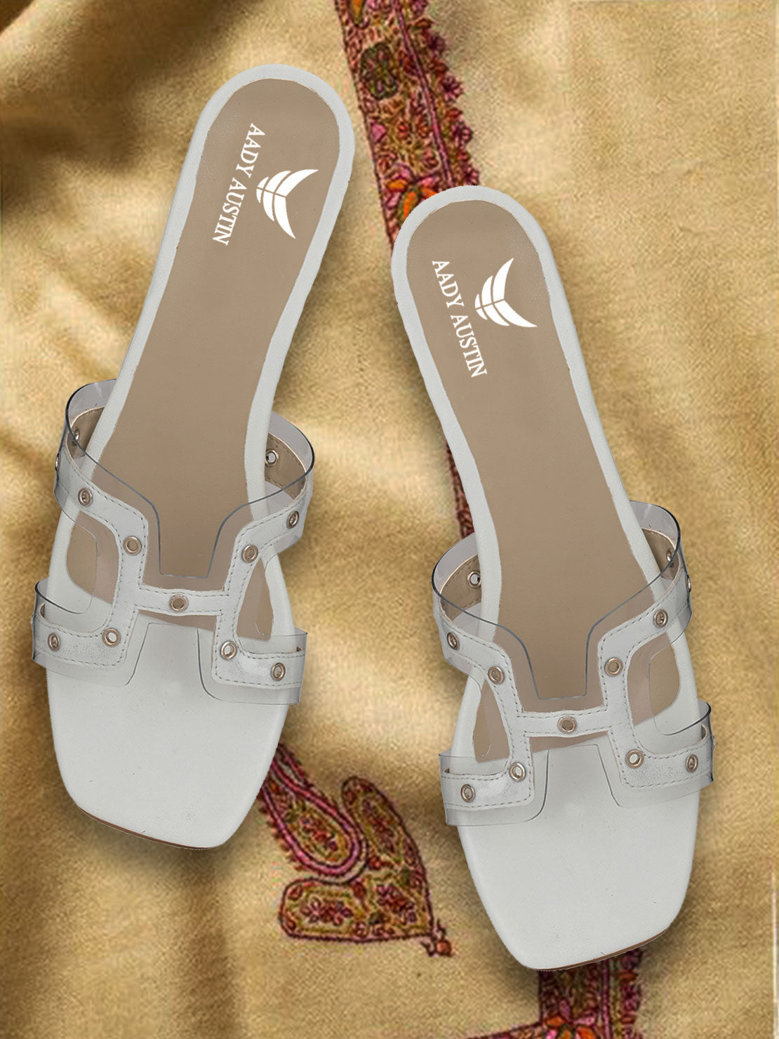 Aady Austin Women White Open Toe Block Heels (AUSF19007)