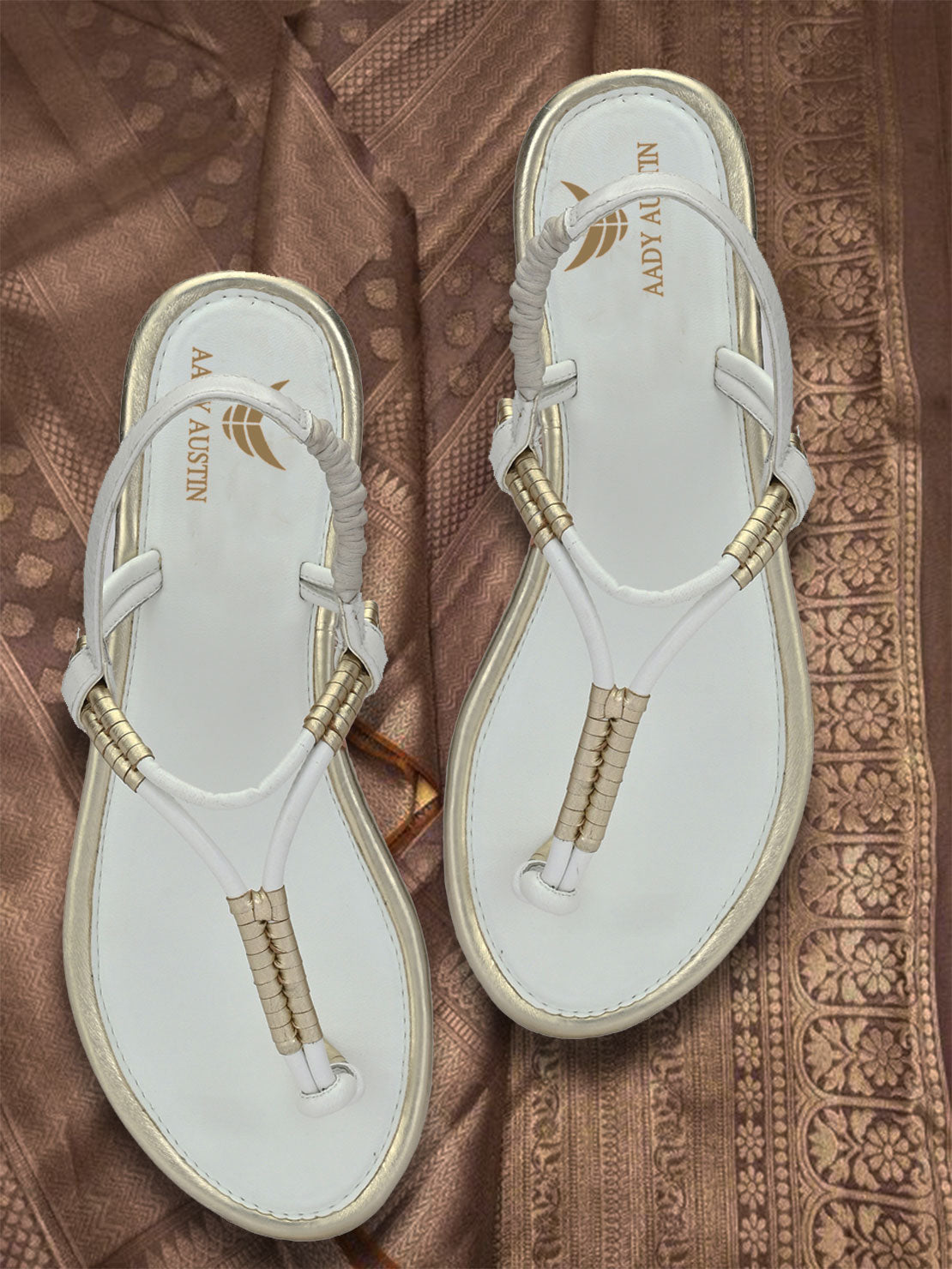 Aady Austin Women White Casual Open Toe Flats (AUSF19034)