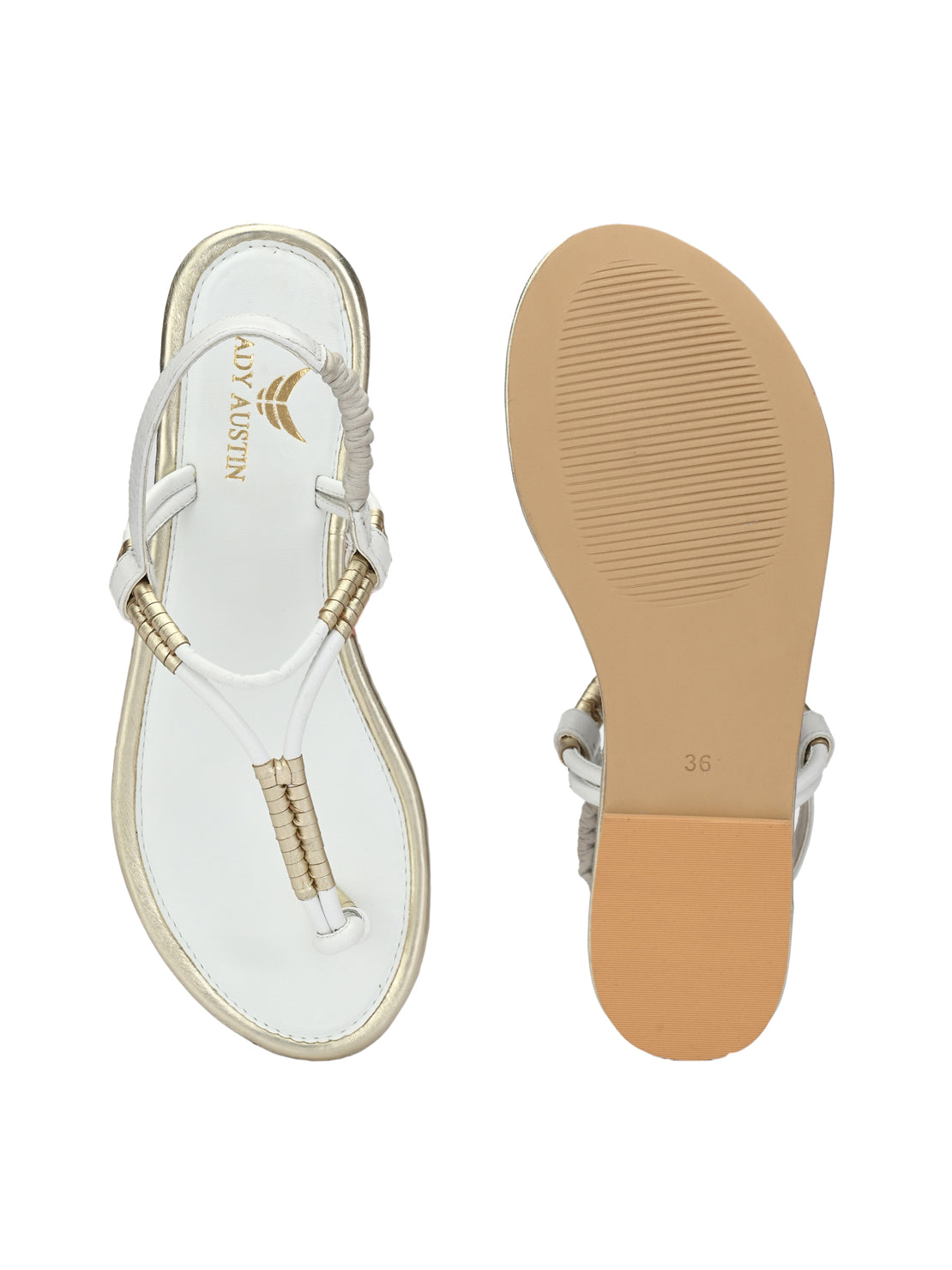 Aady Austin Women White Casual Open Toe Flats (AUSF19034)