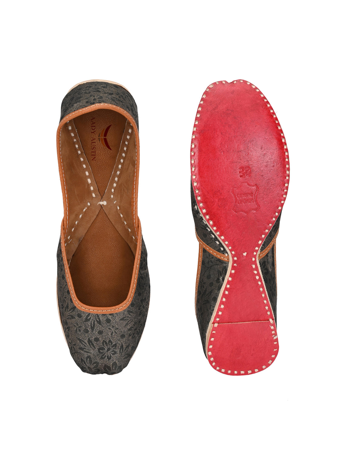 Aady Austin Women Black Trendy Ethnic Jutti Mojris (AUSF19055)