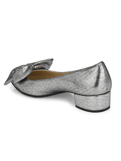 Aady Austin Women Silver Pointed Toe Block Heels Belly (AUSF19087)