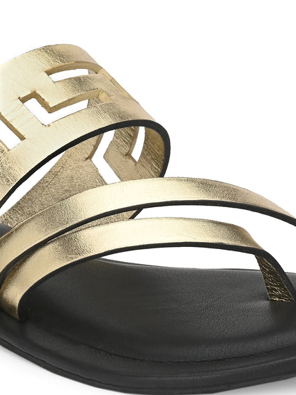 Aady Austin Women Casual Gold Ring Toe Flats (AUSF19114)