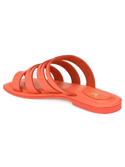Aady Austin Women Trendy Orange Ring Toe Flats (AUSF19118)