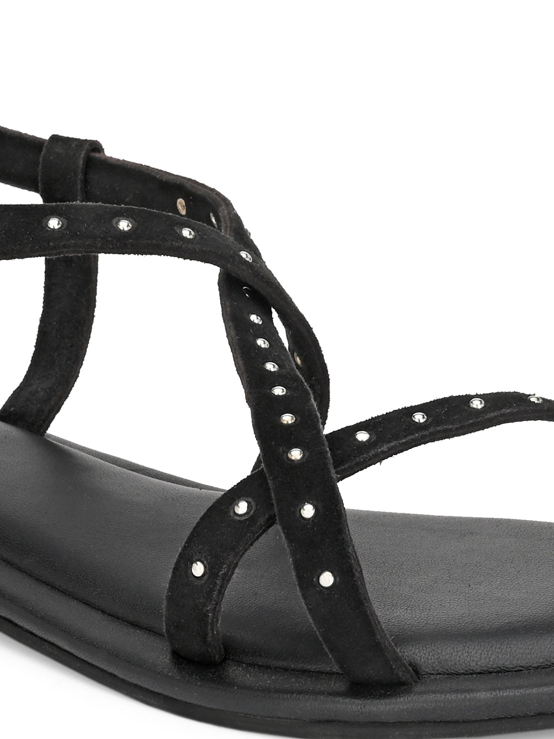 Aady Austin Women Black Open Toe Buckle Flats Sandals (AUSF19123)