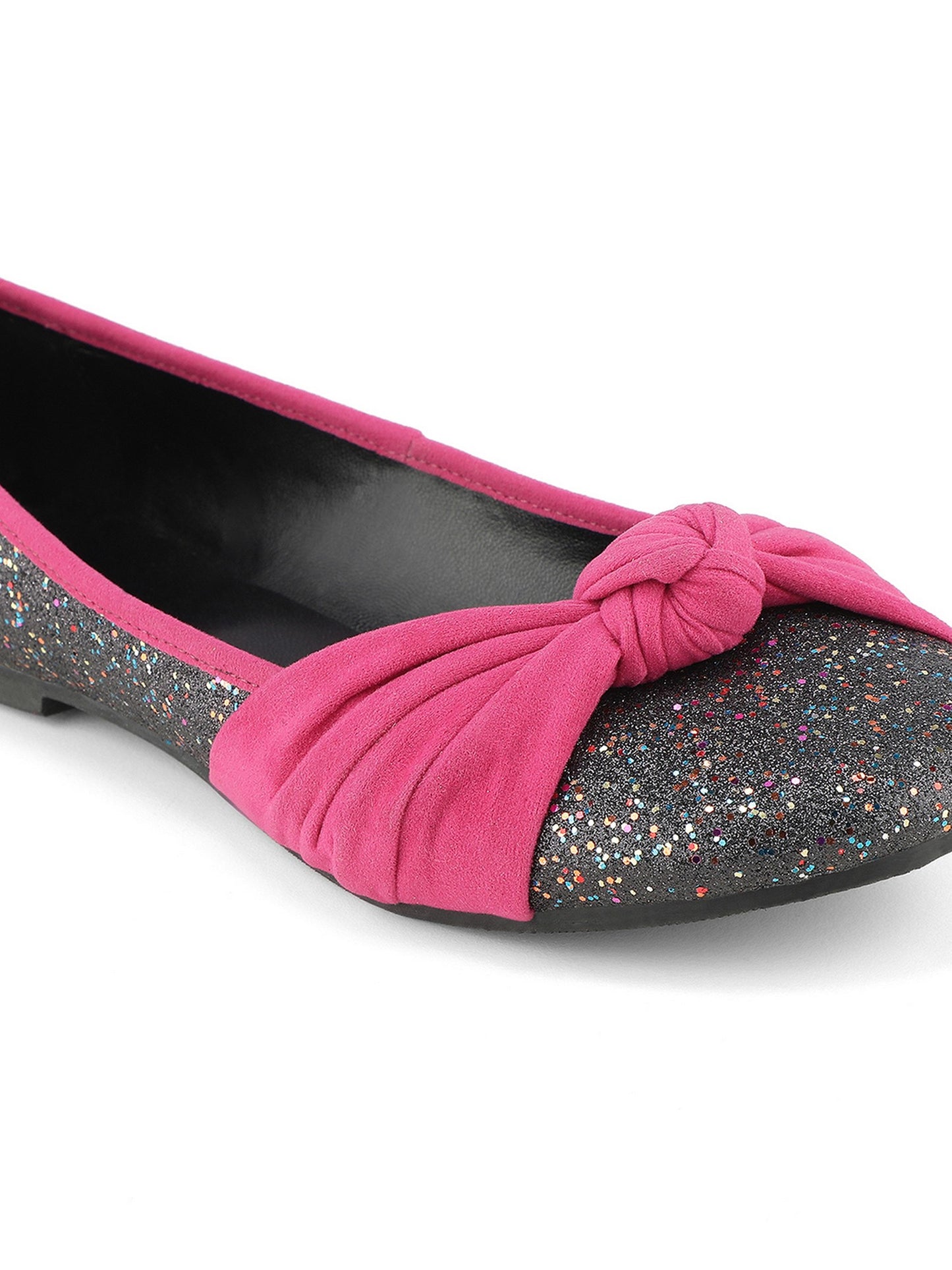 Aady Austin Women Shimmer Grey/Pink Round Toe Flats Belly (AUSF20065)