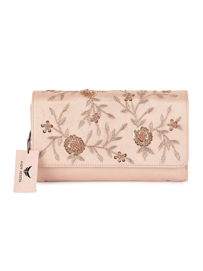 Aady Austin Women's Hand Embrodiered Party Wear long strap Clutch (AUSFC22004)
