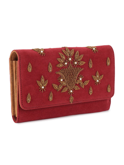 Aady Austin Women's Hand Embrodiered Party Wear long strap Clutch (AUSFC22006)