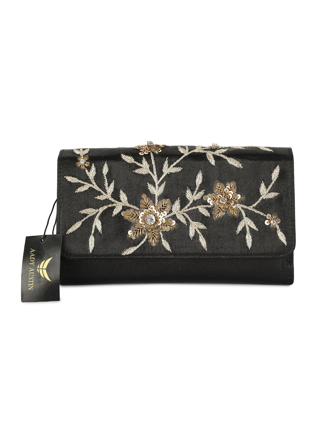 Aady Austin Women's Hand Embrodiered Party Wear long strap Clutch (AUSFC22011)