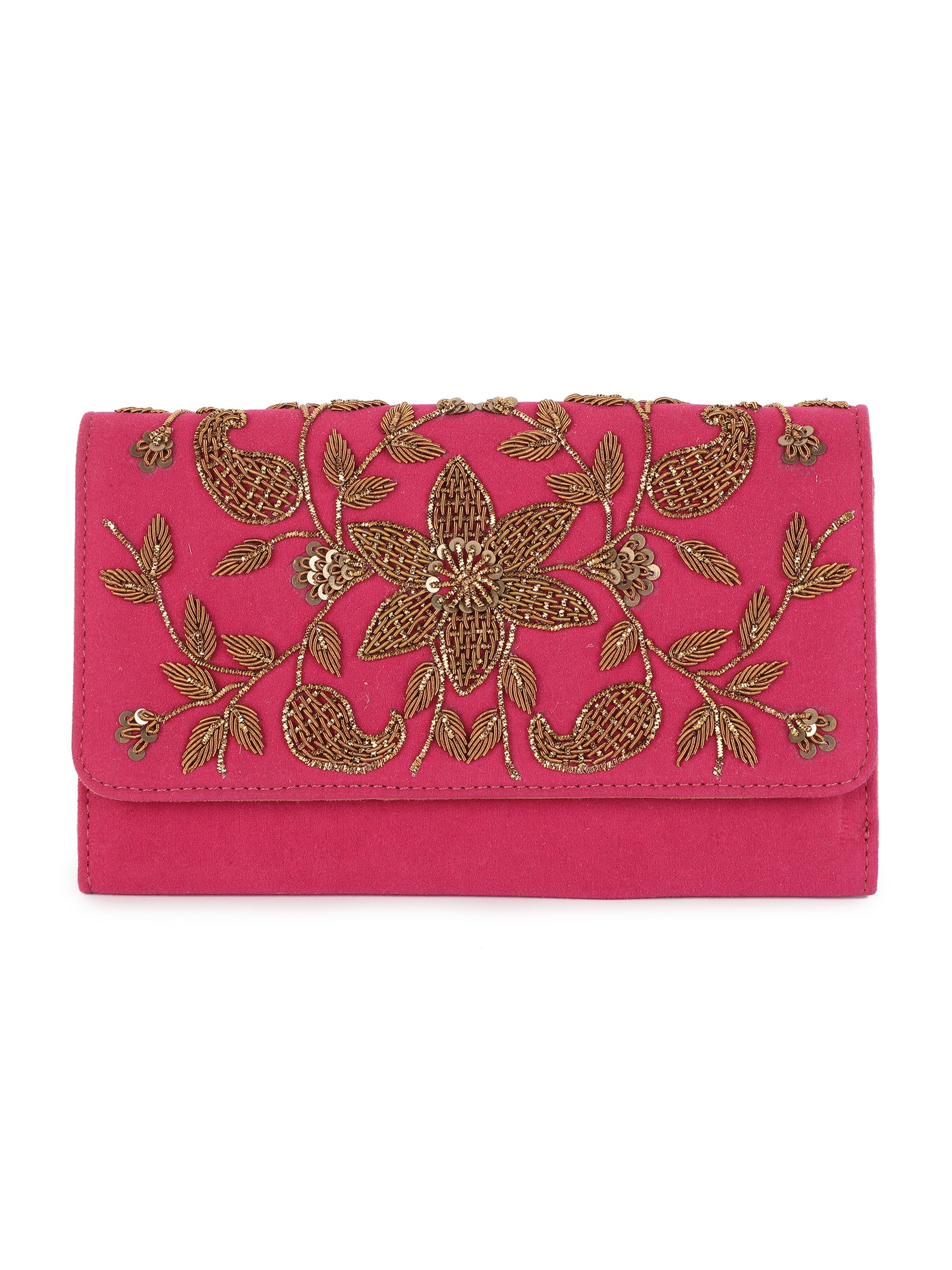 Aady Austin Women's Hand Embrodiered Party Wear long strap Clutch (AUSFC22012)