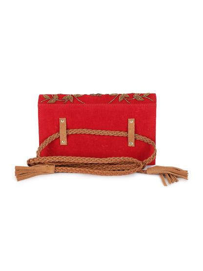 Aady Austin Women's Hand Embrodiered Party Wear long strap Clutch (AUSFC22013)