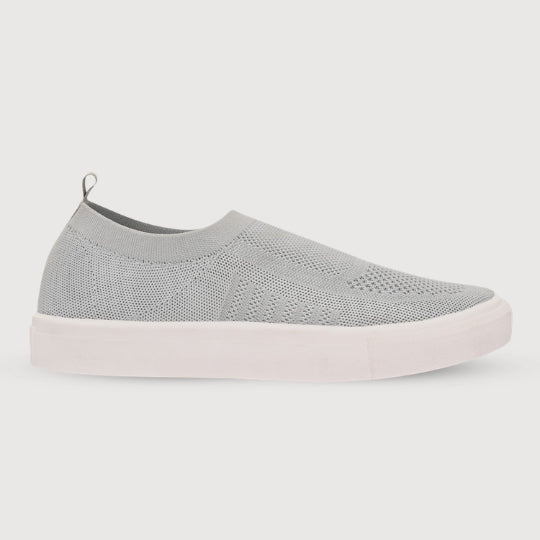 Hirolas Men's Casual Knitted Slip-On Sneaker Light Grey -HRL2083LGY