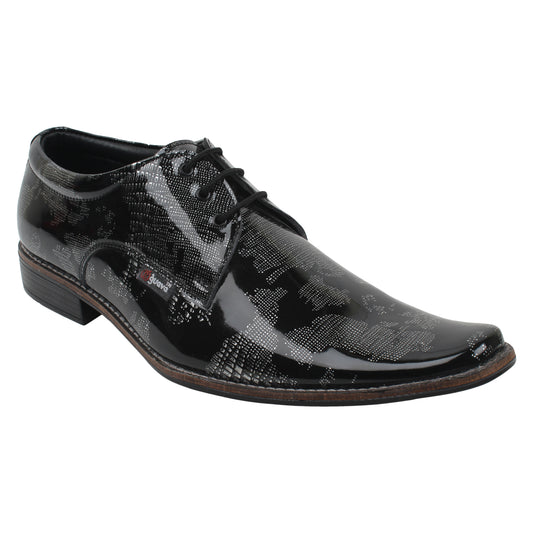 Guava Men's Black Royal Patent Lace-Up Party Formal Shoes