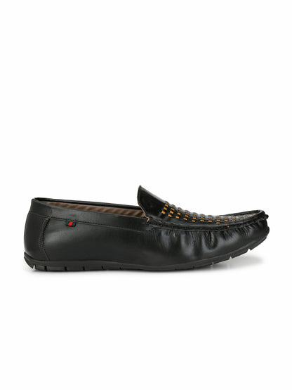 Guava Men's Stylish Black Casual Slip On Driving Loafers (GV15JA445)
