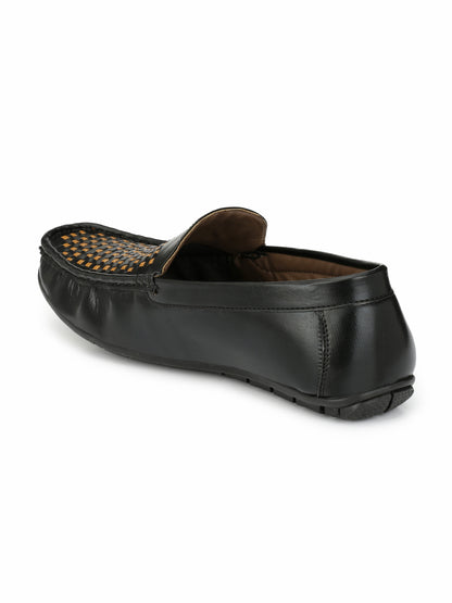 Guava Men's Stylish Black Casual Slip On Driving Loafers (GV15JA445)